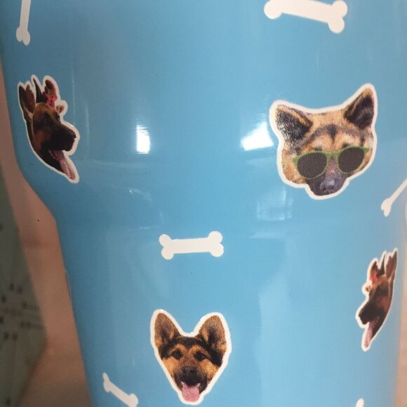 Kedrian Stainless Steel German Shepard Tumbler 30 Oz Vacuum Insulated Blue - Picture 2 of 6
